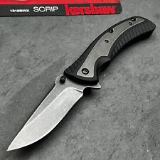 KERSHAW Black Scrip Drop Point Spring Assisted Opening EDC Folding Pocket Knife picture