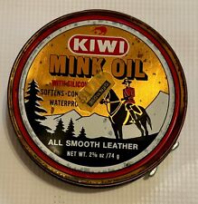 KIWI MINK OIL With Silicone TIN With Product Original Sticker Vintage Used picture