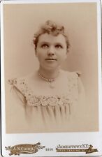 Jamestown NY AN Camp Studio Pretty Young Woman 1880s Antique Cabinet Card Photo picture