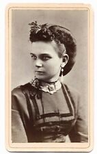Vintage Old CDV Photo of Beautiful Woman Girl Piercing Eyes From San Francisco  picture