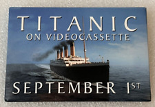 Titanic Movie, Videocassette Advertising Pin (3-1/8 x 2-1/8 Inches, Dated 1998) picture