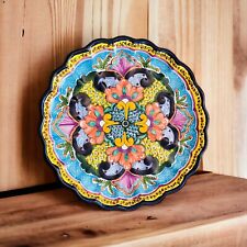 12” Vintage/Antique Mexican Pottery Talavera Decorative Wall Plate OOAK picture