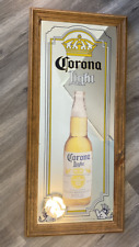 Vintage Corona Light Beer Bar Glass Mirror Sign 30x14 MANCAVE Display picture