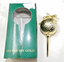 Vintage Kurt S Adler Gold Golf Ball Ornament “Go for The Gold” 3 3/4