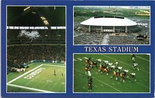 Texas Stadium, Dallas Cowboys, Irving,Texas - Multiple View Chrome Postcard  NFL picture