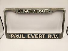 Vintage PAUL EVERT RV Car RV Motorhome Sales Dealer Metal License Plate Frame picture