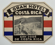 Original Rare Vintage Luggage Label Sticker GRAN HOTEL San Jose De Costa Rica picture