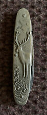 VINTAGE ARMEX SOLIGEN GERMANY HUNTING SCENE FOLDING KNIFE STAINLESS STEEL picture