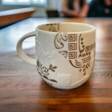 Retired 2012 Starbucks Coffee Mug Asian Theme White Gold Cup Bone China 12 oz picture