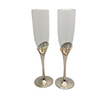 Lenox Forevermore Two-toned Silver Plate Champagne Flutes picture