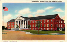 Postcard Headquarters Building Scott Field Belleville Illinois 1942 Linen Card picture