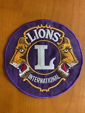 Vintage Large purple gold LIONS CLUB INTERNATIONAL Embroidered Patch 7.75