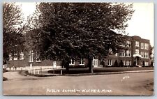 Waconia Minnesota~Public School Building~Circle Sidewalk~1940s RPPC picture
