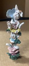 Bunnies Climbing Up The Flower Vine Figurine picture