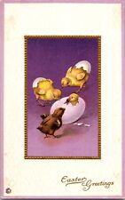 Early 1900's Postcard - Embossed Easter Greetings Postcard, Eggs and Chicks picture