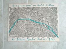 Map of Paris Blondel La Rougery 1978 reprint of 1959 original - cardboard mount picture