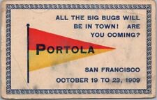 Vintage 1909 PORTOLA FESTIVAL San Francisco CA Postcard Pennant / Advertising picture