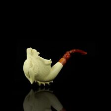 Reverse Dragon Pipe By Ali Handmade  Block Meerschaum-NEW Custom Made CASE#101 picture