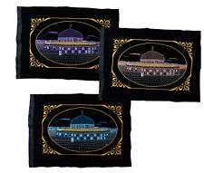Pack of 3 Velvet Fabric Stich Poster Masjid Mosque Picture Embroider No Frame picture
