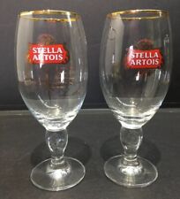 Pair 2 Stella Artois Beer Glasses Stem Style 33cl / 33ml - The Star picture