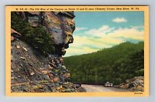 New River WV-West Virginia, Old Man Of The Canyon On Route 19, Vintage Postcard picture