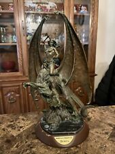 RARE Boris Vallejo Franklin Mint Maiden of The Dragons Axe Bronze Sculpture picture