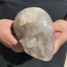 1750g  Natural white Crystal clear Quartz Skull Hand Carved Healing Skull  picture