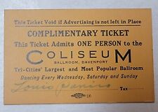 TICKET TO COLISEUM, DAVENPORT, IOWA, SEE PICTURES SE164 picture