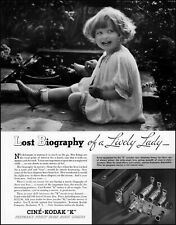 1935 Small Girl photo garden Cine-Kodak K Home Movie Camera vintage print ad L2 picture
