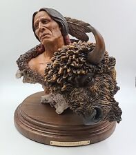 Mill Creek Studios THUNDER HEART Native American Bison Sculpture Joe Slockbower picture