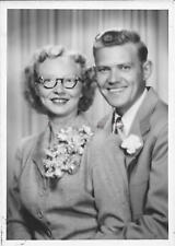 Classic American Couple 5 x 7 FOUND PHOTO Vintage bw MAN WOMAN Portrait 010 6 E picture
