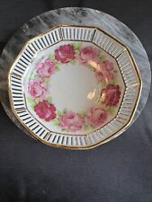 Ebeling & Reuss Porcelain Decorative Bowl w/ Beautiful Rose Design & Gold Rim picture