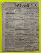 SACRAMENTO DAILY UNION : SEPTEMBER 11 1869 VINTAGE NEWSPAPER POST CIVIL WAR ERA picture