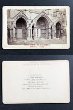 France, Chartres, Chartres Cathedral, North Portal, circa 1870 vintage cdv a picture