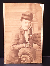 Antique c1870s CDV Stylish Young woman in Columbus, Ohio picture