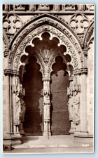 RPPC LICHFIELD Cathedral West Porch UK Postcard picture