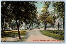 Austin Minnesota MN Postcard Driveway Lafayette Park Scenic View 1912 Antique picture