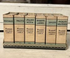 Vintage Dennison's Library Preserve Gummed Labels Berries Jams Spices Fruits Etc picture