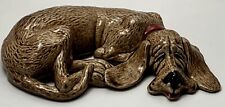 Sleeping Bloodhound Dog Figurine Excellent Used Condition 7”L x 4-1/2”W x 2”T picture