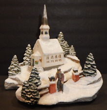 VINTAGE Tampa Bay Mold Christmas Church & Snow Scene White Snow Texture - SIGNED picture