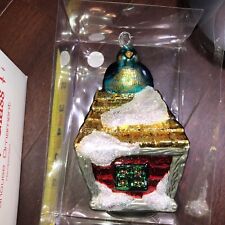 Dept 56 Department 56” Mercury Glass Birdhouse Christmas Ornament Bird House picture