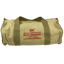 VTG 1985 Miller High Life Safety Awareness Duffel Bag Canvas Travel Overnight picture
