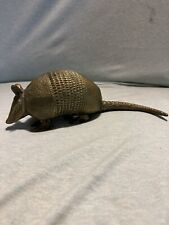 Vintage Brass Armadillo MCM Western Paperweight Decor Texas Heavy picture