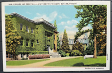 Vintage Postcard 1930 Library & Deady Hall, University of Oregon, Eugene Oregon picture