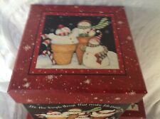 Lang Bob’s Boxes Snow Cream 5 Stacking Nesting Susan Winget REDUCED picture