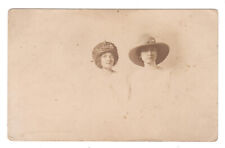 Vintage RPPC Pretty Ladies Heads Faces Stylish Hat late 1800s Photo Postcard picture