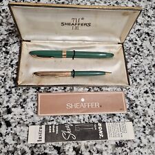 Vintage Shaeffer Snorkel Fountain Pen 14k Nib & White Dot Pencil w/ Box Papers  picture