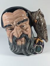 Vintage Royal Doulton 7” Merlin with Owl Large Toby Character Mug Jug D6529 picture