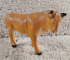 Vintage 1999 TM Brand Hard Rubber Farm Animal Bull Cow Figurine Figure A picture