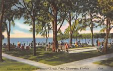 D1903 Beach from Clearwater Beach Hotel, Clearwater FL - Linen PC, Tichnor Bros. picture